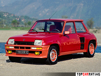 1980 Renault 5 Turbo = 204 kph, 160 bhp, 7.1 sec.
