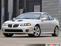 2005 Pontiac GTO = 270 kph, 408 bhp, 5.1 sec.