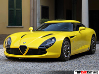 2011 Alfa Romeo TZ3 Stradale Zagato = 320 kph, 640 bhp, 3.5 sec.
