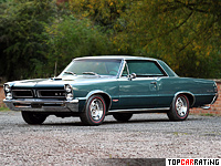 1965 Pontiac GTO Hardtop Coupe = 182 kph, 360 bhp, 6.6 sec.