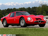 1965 Alfa Romeo Giulia TZ2 = 245 kph, 170 bhp, 7 sec.