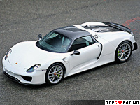 2014 Porsche 918 Spyder Weissach Package = 345 kph, 887 bhp, 2.6 sec.