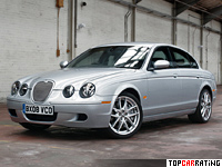 2002 Jaguar S-Type R = 250 kph, 396 bhp, 5.6 sec.