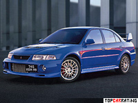 1999 Mitsubishi Lancer GSR Evolution VI = 245 kph, 280 bhp, 5.2 sec.