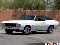 1971 Chevrolet Chevelle SS 454 = 210 kph, 425 bhp, 6.4 sec.