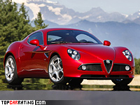2007 Alfa Romeo 8C Competizione = 293 kph, 450 bhp, 4.2 sec.