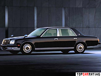 1997 Toyota Century = 210 kph, 280 bhp, 7.5 sec.