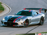 2016 Dodge Viper ACR = 298 kph, 654 bhp, 3.4 sec.