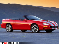 2002 Chevrolet Camaro Z28 SS Convertible 35th Anniversary = 266 kph, 329 bhp, 5.7 sec.