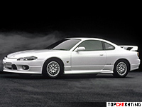 1999 Nissan Silvia Spec-R Aero = 244 kph, 250 bhp, 5.5 sec.