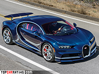 2016 Bugatti Chiron = 420 kph, 1500 bhp, 2.4 sec.