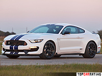 2016 Ford Mustang Hennessey GT350 HPE800 Supercharged = 340 kph, 821 bhp, 3.5 sec.