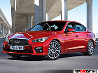 2016 Infiniti Q50S Red Sport 400 = 250 kph, 405 bhp, 5 sec.