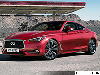 2017 Infiniti Q60S Red Sport 400 = 250 kph, 405 bhp, 4.7 sec.