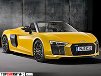 2017 Audi R8 Spyder = 318 kph, 540 bhp, 3.6 sec.