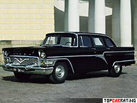 1959 GAZ 13 Chaika = 175 kph, 195 bhp, 15.5 sec.