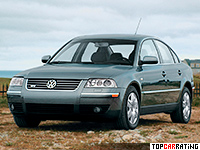 2002 Volkswagen Passat W8 Sedan (B5+) = 250 kph, 275 bhp, 6.5 sec.