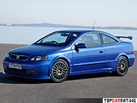 2002 Vauxhall Astra Coupe 888 Turbo = 245 kph, 200 bhp, 7.4 sec.