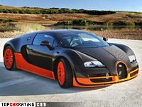 2010 Bugatti Veyron 16.4 Super Sport = 431 kph, 1200 bhp, 2.5 sec.