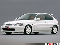 1997 Honda Civic Type-R = 235 kph, 185 bhp, 6.8 sec.