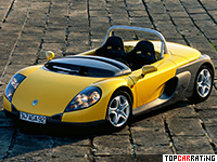 1995 Renault Sport Spider = 210 kph, 150 bhp, 6.5 sec.