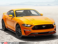 2018 Ford Mustang GT Fastback = 250 kph, 466 bhp, 3.9 sec.