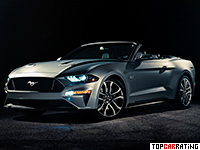 2018 Ford Mustang GT Convertible California = 250 kph, 466 bhp, 4.1 sec.