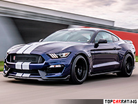 2019 Ford Mustang Shelby GT350 = 289 kph, 533 bhp, 3.9 sec.