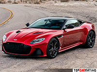 2019 Aston Martin DBS Superleggera = 340 kph, 725 bhp, 3.4 sec.