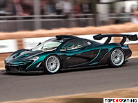 2018 McLaren P1 GT = 370 kph, 1000 bhp, 2.5 sec.