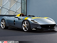 2019 Ferrari Monza SP1 = 300 kph, 810 bhp, 2.9 sec.