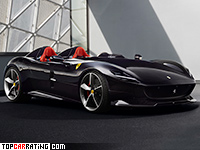 2019 Ferrari Monza SP2 = 300 kph, 810 bhp, 2.9 sec.