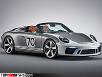 2018 Porsche 911 Speedster Concept = 300 kph, 500 bhp, 3.3 sec.