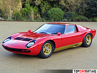 1971 Lamborghini Miura P400 SV = 281 kph, 385 bhp, 4.8 sec.