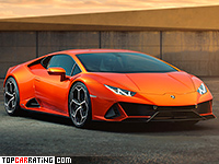 2019 Lamborghini Huracan Evo = 325 kph, 640 bhp, 2.9 sec.