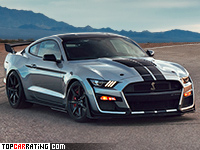 2020 Ford Mustang Shelby GT500 = 290 kph, 771 bhp, 3.7 sec.