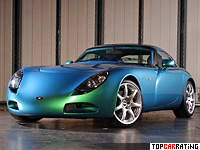 2002 TVR T350C = 282 kph, 350 bhp, 4.5 sec.