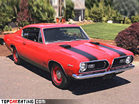 1969 Plymouth Cuda 440 = 199 kph, 375 bhp, 6.4 sec.