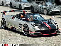 2020 Pagani Huayra Roadster BC = 370 kph, 802 bhp, 2.8 sec.