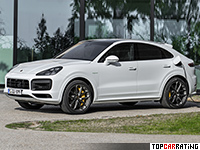 2020 Porsche Cayenne Coupe Turbo S E-Hybrid = 295 kph, 680 bhp, 3.8 sec.