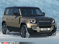 2020 Land Rover Defender 110 P400 X = 208 kph, 400 bhp, 6.4 sec.