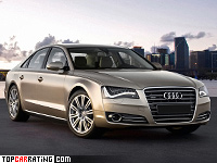 2011 Audi A8 L W12 quattro = 250 kph, 500 bhp, 4.7 sec.