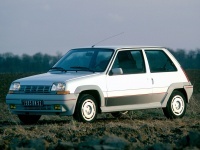 1986 Renault 5 GT Turbo = 198 kph, 135 bhp, 7.9 sec.