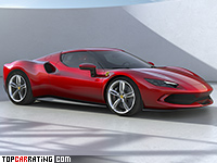 2022 Ferrari 296 GTB (F171) = 330 kph, 830 bhp, 2.9 sec.