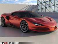 2022 Ferrari SP48 Unica = 340 kph, 720 bhp, 2.9 sec.