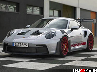 2023 Porsche 911 GT3 RS (992) = 296 kph, 525 bhp, 3.2 sec.