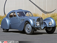 1937 Bugatti Type 57SC Atlantic = 208 kph, 213 bhp, 9.8 sec.
