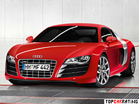 2009 Audi R8 V10 = 316 kph, 525 bhp, 3.9 sec.