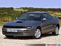 1989 Toyota Celica GT-Four (ST185) generation V = 230 kph, 204 bhp, 7.9 sec.