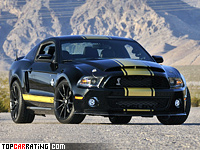 2012 Ford Mustang Shelby GT500 Super Snake 50th Anniversary = 330 kph, 800 bhp, 3.8 sec.